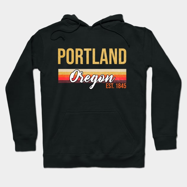 Portland Oregon Established Retro Vintage Hoodie by Eureka Shirts